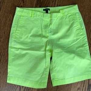 Jcrew size 8 neon yellow Bermuda shorts